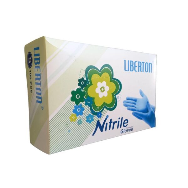 دستکش نیتریل لیبرتون بدون پودر در 3 سایز ـ Liberton