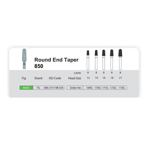 فرز الماسی سانی مدل مخروطی ته گرد توربین 850 Round End Tapers